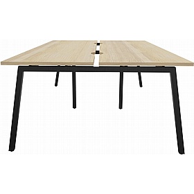 Linux II 4 Person A-Frame Rectangular Back to Back Bench Desks - Office Desks