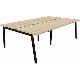 Linux II 4 Person A-Frame Rectangular Back to Back Bench Desks
