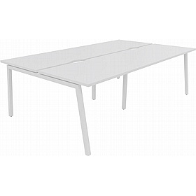 Linux II 4 Person A-Frame Rectangular Back to Back Bench Desks - Office Desks