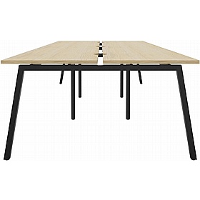 Linux II 6 Person A-Frame Rectangular Back to Back Bench Desks - Office Desks
