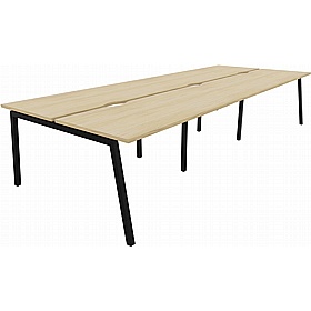 Linux II 6 Person A-Frame Rectangular Back to Back Bench Desks - Office Desks