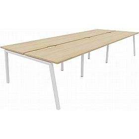 Linux II 6 Person A-Frame Rectangular Back to Back Bench Desks - Office Desks