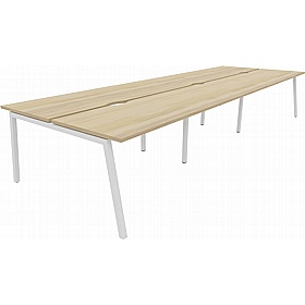 Linux II 6 Person A-Frame Rectangular Back to Back Bench Desks - Office Desks