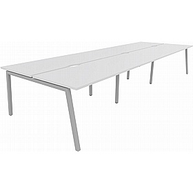 Linux II 6 Person A-Frame Rectangular Back to Back Bench Desks - Office Desks
