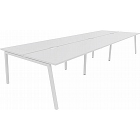 Linux II 6 Person A-Frame Rectangular Back to Back Bench Desks - Office Desks