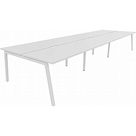 Linux II 6 Person A-Frame Rectangular Back to Back Bench Desks - Office Desks