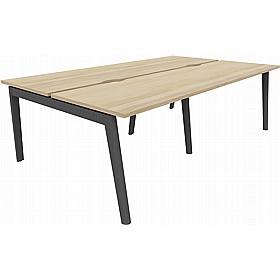 Linux II Scandi 4 Person A-Frame Rectangular Back to Back Bench Desks - Office Desks