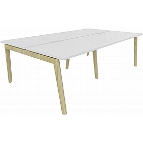 Linux II Scandi 4 Person A-Frame Rectangular Back to Back Bench Desks - Office Desks