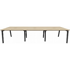 Linux II Scandi 6 Person A-Frame Rectangular Back to Back Bench Desks - Office Desks