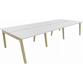 Linux II Scandi 6 Person A-Frame Rectangular Back to Back Bench Desks
