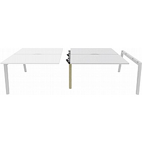 Linux II Scandi A-Frame Rectangular Back to Back Bench Extension Desks - Office Desks