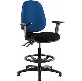 Kirby Duo High Back Draughtsman Chairs - Office Chairs