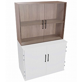 Elite Office Combination Cupboard with Glass Doors - Office Storage