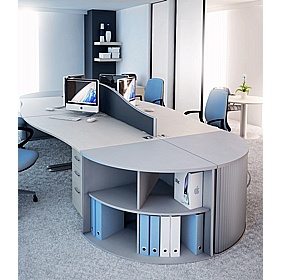 Elite Desk High Radial Bookcases - Office Storage