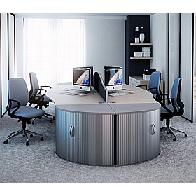 Elite Desk High Radial Tambour Cupboard - Office Storage