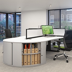 Elite Desk High Radial Tambour Cupboard - Office Storage
