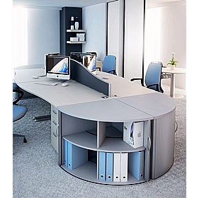 Elite Desk High Radial Tambour Cupboard - Office Storage