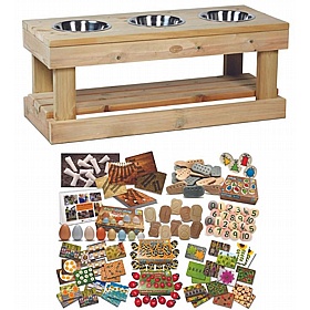 Adventure Tots Nursery Outdoor 3 Station Sensory Work Bench - School Furniture