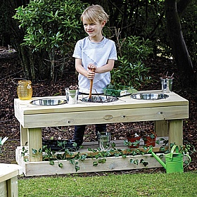Adventure Tots Nursery Outdoor 3 Station Sensory Work Bench
