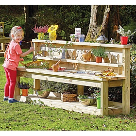 Adventure Tots Nursery Outdoor 7 Station Sensory Work Bench