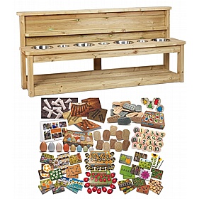 Adventure Tots Nursery Outdoor 7 Station Sensory Work Bench - School Furniture