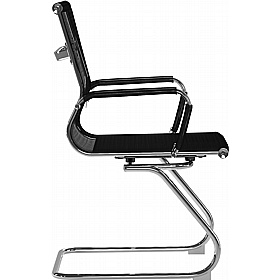 Aura Contemporary Medium Back Mesh Visitor Chairs - Office Chairs