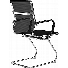 Aura Contemporary Medium Back Mesh Visitor Chairs - Office Chairs