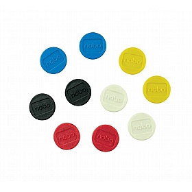 Nobo 13mm Magnetic Whiteboard Coloured Magnets - Pack of 10 - Display Equipment