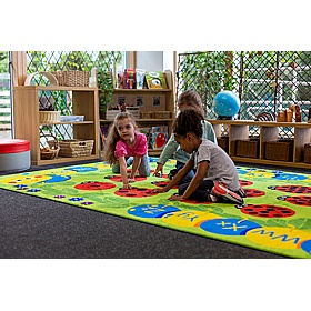 Back to Nature Chloe Caterpillar Numeracy & Literature Carpet - School Furniture