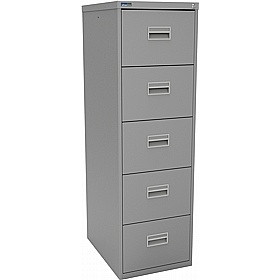 Silverline 5 Drawer Metal Filing Cabinet - Office Storage