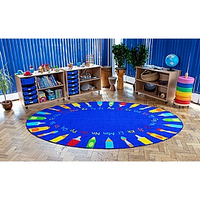 Rainbow Oval Pencils Alphabet Carpet - School Furniture