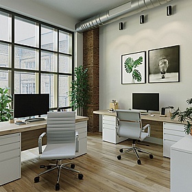 Aura Contemporary Medium Back Fabric Executive Office Chairs - Office Chairs