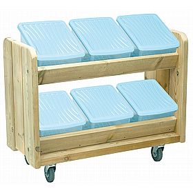Adventure Tots Nursery Outdoor Mobile Tilt Tote Storage Unit - School Furniture