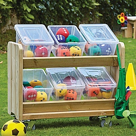 Adventure Tots Nursery Outdoor Mobile Tilt Tote Storage Unit