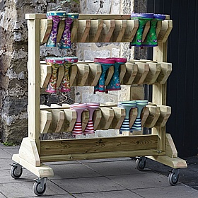 Adventure Tots Nursery Outdoor Mobile Double Sided Welly Storage - School Furniture