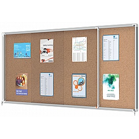 Nobo Premium Plus Sliding Door Cork Noticeboards - Display Equipment