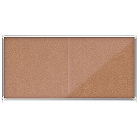Nobo Premium Plus Sliding Door Cork Noticeboards - Display Equipment