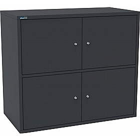 Silverline M:Line 4 Person Metal Personal Lockers - Office Storage