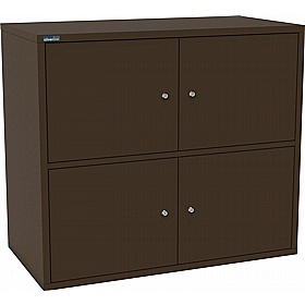 Silverline M:Line 4 Person Metal Personal Lockers - Office Storage
