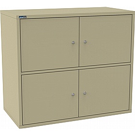 Silverline M:Line 4 Person Metal Personal Lockers - Office Storage