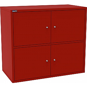 Silverline M:Line 4 Person Metal Personal Lockers - Office Storage