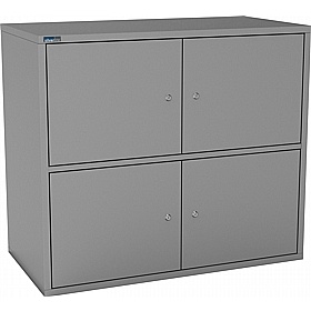 Silverline M:Line 4 Person Metal Personal Lockers - Office Storage