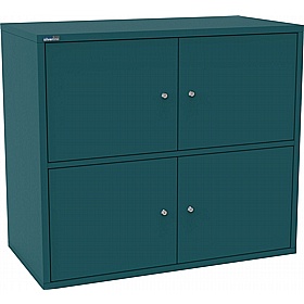 Silverline M:Line 4 Person Metal Personal Lockers - Office Storage