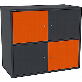 Silverline M:Line 4 Person Metal Personal Lockers - Office Storage