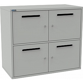 Silverline M:Line 4 Person Metal Postal Lockers - Office Storage