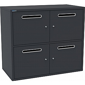 Silverline M:Line 4 Person Metal Postal Lockers - Office Storage