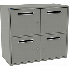 Silverline M:Line 4 Person Metal Postal Lockers - Office Storage