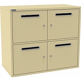Silverline M:Line 4 Person Metal Postal Lockers - Office Storage