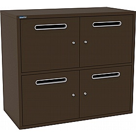 Silverline M:Line 4 Person Metal Postal Lockers - Office Storage