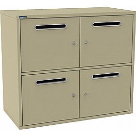 Silverline M:Line 4 Person Metal Postal Lockers - Office Storage